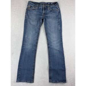 Miss Me Boot Cut Jeans Embellished Pockets Denim‎ Blue Women's Size 30